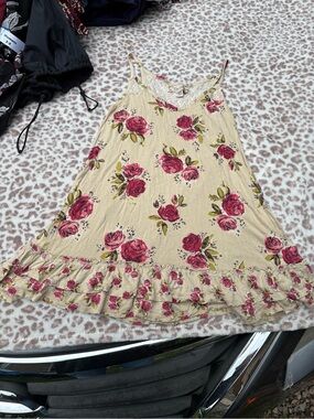 Y2K Floral Flouncy Tank Top Lace Detailing Size Medium Flowy Garden Hippie
